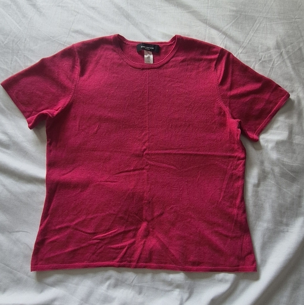 Jones New York Fuchsia Knit Top %100 Cachemire